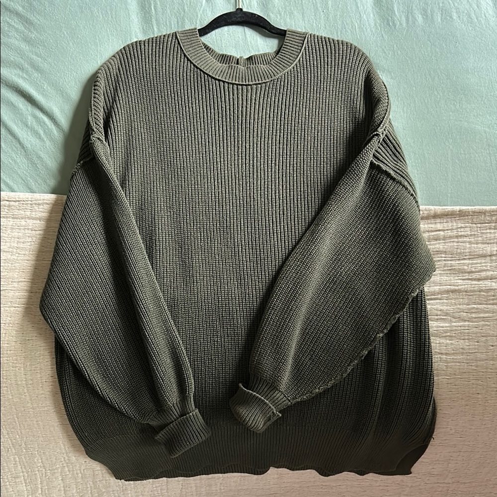 Aerie Oversized Olive Green Sweater